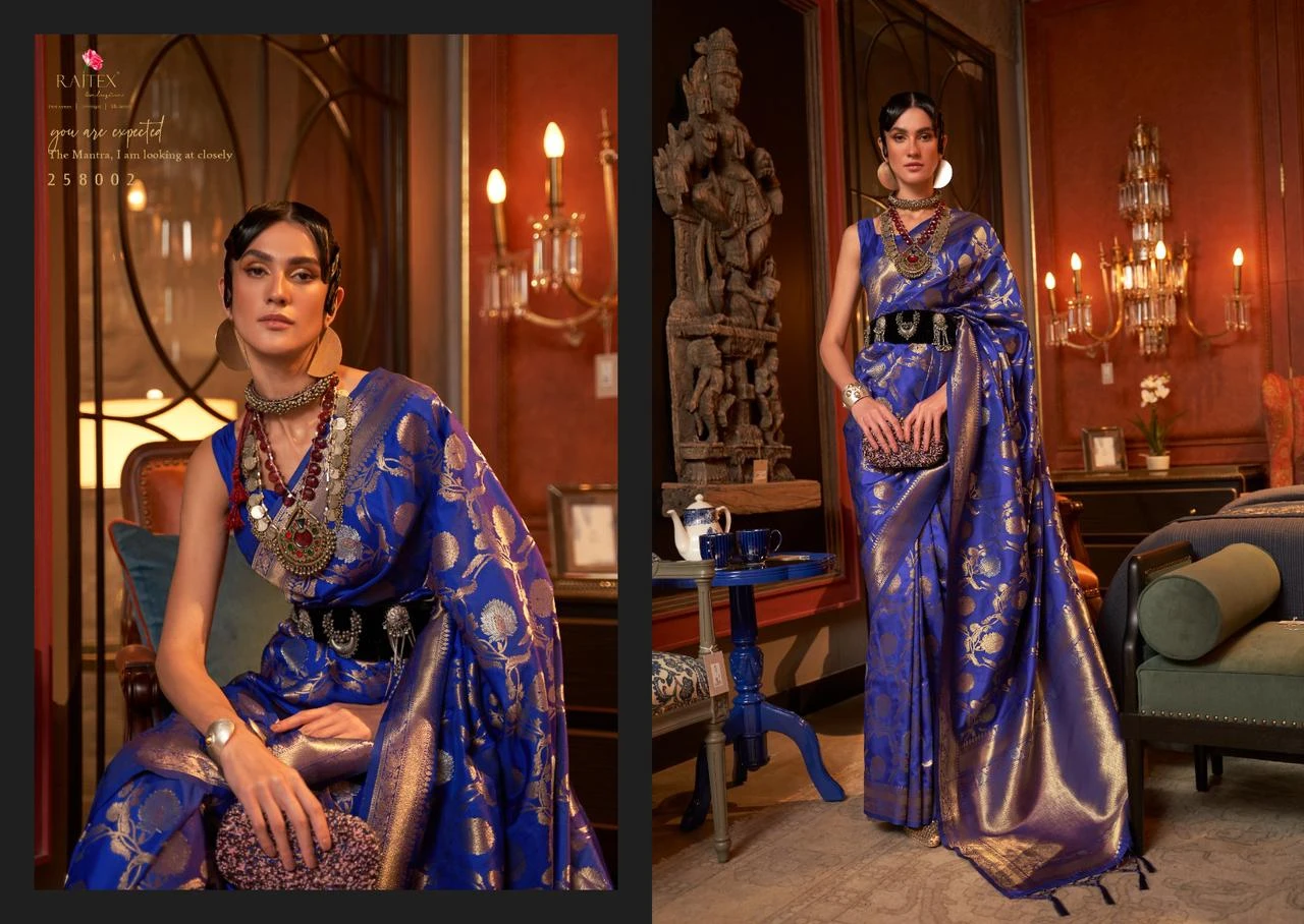 Rajtex 258000 Series Handloom Weaving Wholesale Fancy Sarees Catalog — Wholesale Sarees, rajtex wholesale from Surat - Gallery Image 9